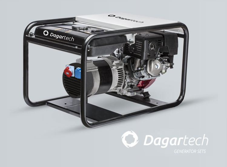 Dagartech Professional portable generator set for use in infrastructures with air cooled Honda engine